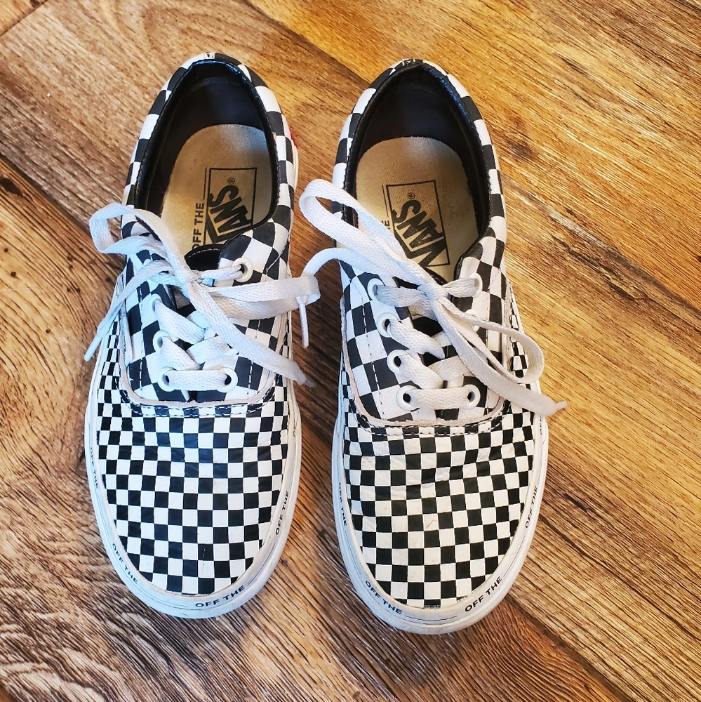 Vans Kids Checkered Black and White Sneakers